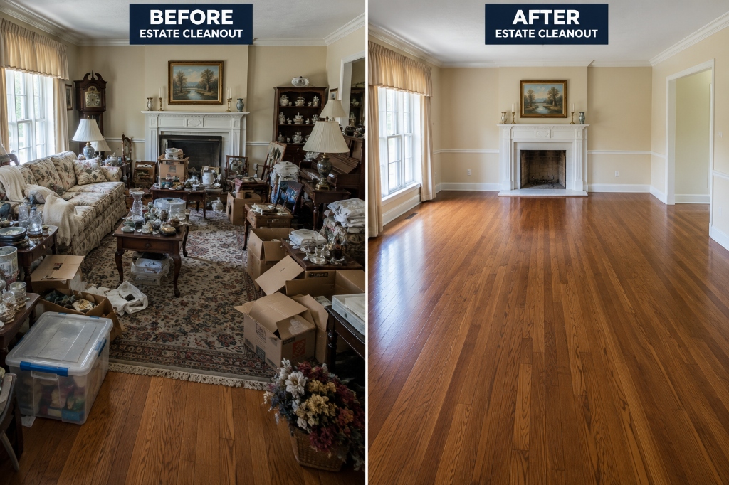 Estate Cleanout before and after — Apex NC